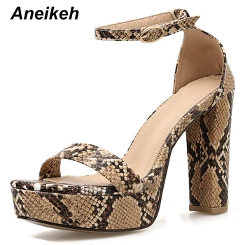 Aneikeh Fashion Summer snake pattern Platforms Gladiator Sandals Shoes Woman Peep Toe High Heels Ankle Strap Pumps Party Shoes
Aneikeh Fashion Summer snake pattern Platforms Gladiator Sandals Shoes Woman Peep Toe High Heels Ankle Strap Pumps Party Shoes