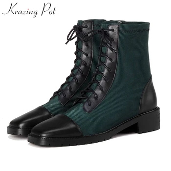 Krazing pot cow leather patch work square toe Chelsea boots keep warm med heel streetwear luxury European design ankle boots L95
Krazing pot cow leather patch work square toe Chelsea boots keep warm med heel streetwear luxury European design ankle boots L95