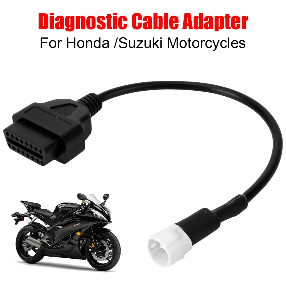 

Universal Motorcycle OBD2 Cable Adapter Extension Converter 3Pin Motobike Accessories For Honda Suzuki YFZ R6 R1 MT 07 09 Tracer