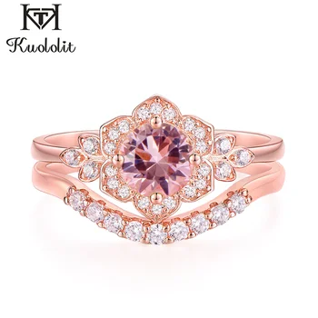 Kuololit Morganite Gemstone Set Rings for Women 925 Sterling Silver Created Stone Band Stacking Ring Engagement Fine Jewelry
Kuololit Morganite Gemstone Set Rings for Women 925 Sterling Silver Created Stone Band Stacking Ring Engagement Fine Jewelry