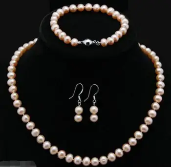 Free shipping new hot Natural 9-10MM Pink Akoya Cultured Pearl Necklace 18" Bracelet Earrings Set
Free shipping new hot Natural 9-10MM Pink Akoya Cultured Pearl Necklace 18" Bracelet Earrings Set