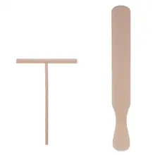 Pancake utensílios de cozinha em forma de t crepe de madeira e espátula de faia tortilla rake massa espalhando ferramentas(China)