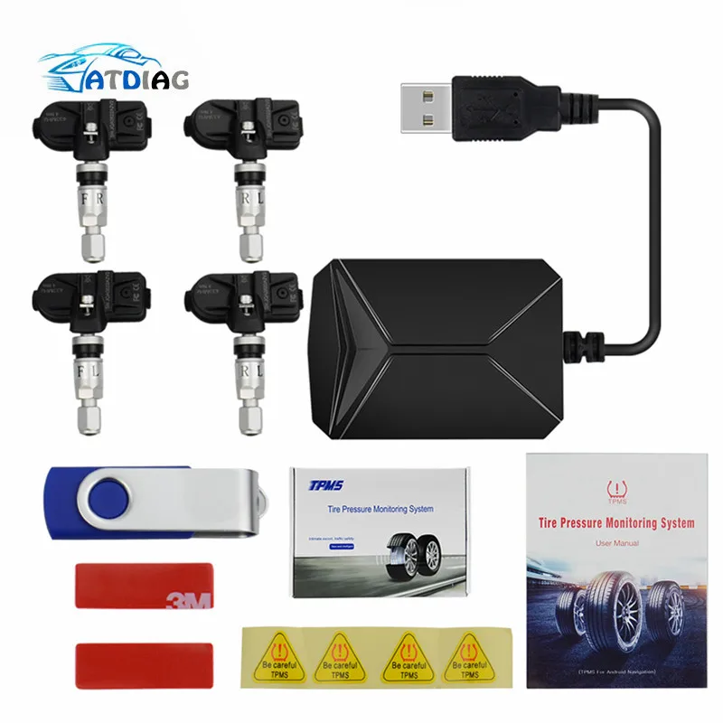 USB TPMS Android Car Tire Pressure Monitor with 4 External Sensors 116 psi Monitoring Alarm System 5V Wireless Transmission TPMS
USB TPMS Android Car Tire Pressure Monitor with 4 External Sensors 116 psi Monitoring Alarm System 5V Wireless Transmission TPMS