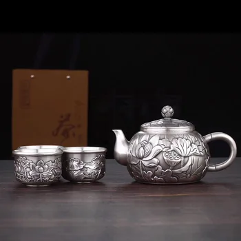 Fine silver 999 sterling silver tea sets silver teapot lotus kung fu tea kettle tea
Fine silver 999 sterling silver tea sets silver teapot lotus kung fu tea kettle tea