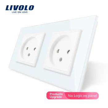 

Livolo EU Standard double Israel Power Socket, Glass Panel, AC 100~250V 16A Wall Power Socket, VL-C7C2IL-11/12/13/15(4colors)