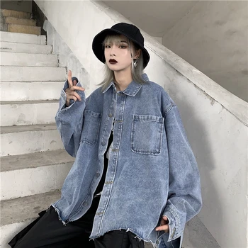 Autumn and winter Korean Harajuku retro bf loose denim jacket women
Autumn and winter Korean Harajuku retro bf loose denim jacket women