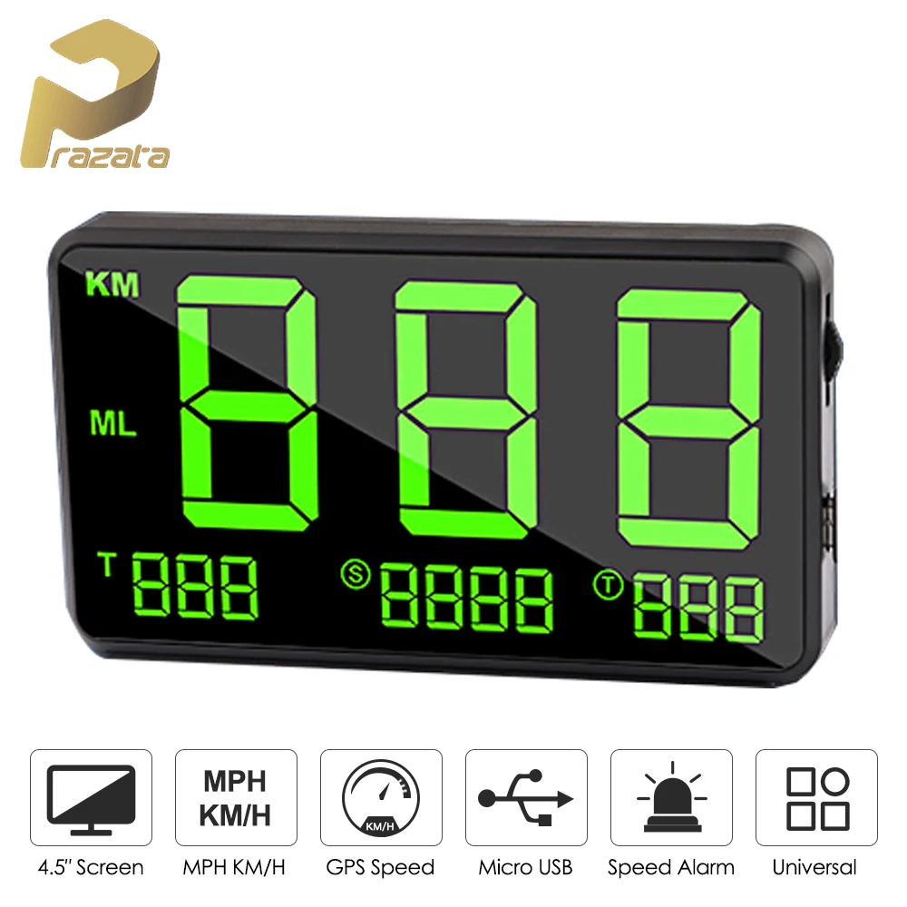HUD Display Car GPS Speedometer Automatic Record Mileage 4.5 Inch Head up Display Overspeed Alarm Plug and Play Adjust Brightnes
HUD Display Car GPS Speedometer Automatic Record Mileage 4.5 Inch Head up Display Overspeed Alarm Plug and Play Adjust Brightnes