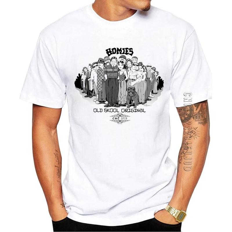 100% хлопок модная дизайнерская мужская футболка Homies с мультяшным принтом