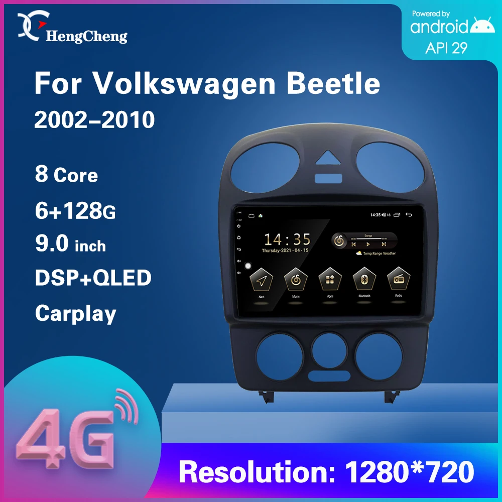 Для 1999-2011 VW Beetle Интеллектуальный мультимедийный видеоплеер GPS-навигация Радио 4G