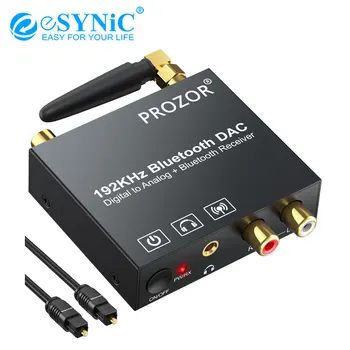 eSYNiC 192kHz DAC Audio Converter Adapter with Bluetooth Receiver Digital Coaxial Toslink to Analog Stereo L/R RCA 3.5mm Audio
eSYNiC 192kHz DAC Audio Converter Adapter with Bluetooth Receiver Digital Coaxial Toslink to Analog Stereo L/R RCA 3.5mm Audio