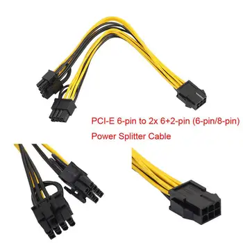 PCI-E 6-pin to 2x6 + 2-pin (6-pin / 8-pin) Power Cable PCIE Splitter PCI Express Futural J10T Digital Shipping Cable Adapter
PCI-E 6-pin to 2x6 + 2-pin (6-pin / 8-pin) Power Cable PCIE Splitter PCI Express Futural J10T Digital Shipping Cable Adapter