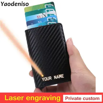 Laser engraving Men Credit Card Holders Business ID Card Case Fashion Automatic RFID Card Holder Aluminium Bank Card Wallets
Laser engraving Men Credit Card Holders Business ID Card Case Fashion Automatic RFID Card Holder Aluminium Bank Card Wallets