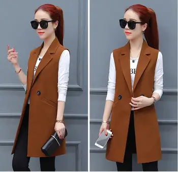 Long Spring Autumn Blazers Women Small Suit Plus Size Sleeveless Jacket Casual Tops Female Slim Wild Blazers Windbreaker Coat
Long Spring Autumn Blazers Women Small Suit Plus Size Sleeveless Jacket Casual Tops Female Slim Wild Blazers Windbreaker Coat