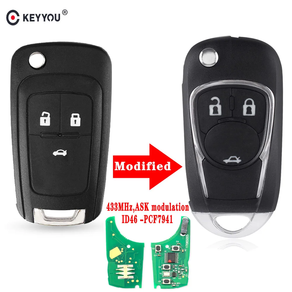 KEYYOU Modified Car Remote Key Suit for Chevrolet Cruze Malibu Aveo Spark Sail 3 Buttons 433MHz Control Alarm Fob
KEYYOU Modified Car Remote Key Suit for Chevrolet Cruze Malibu Aveo Spark Sail 3 Buttons 433MHz Control Alarm Fob