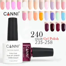 CANNI żel UV lakier 7.3ml francuski kolor 215-258 połysk perłowy błyszczące błyszczące cekiny led UV lampa do paznokci żelowy lakier do paznokci(China)