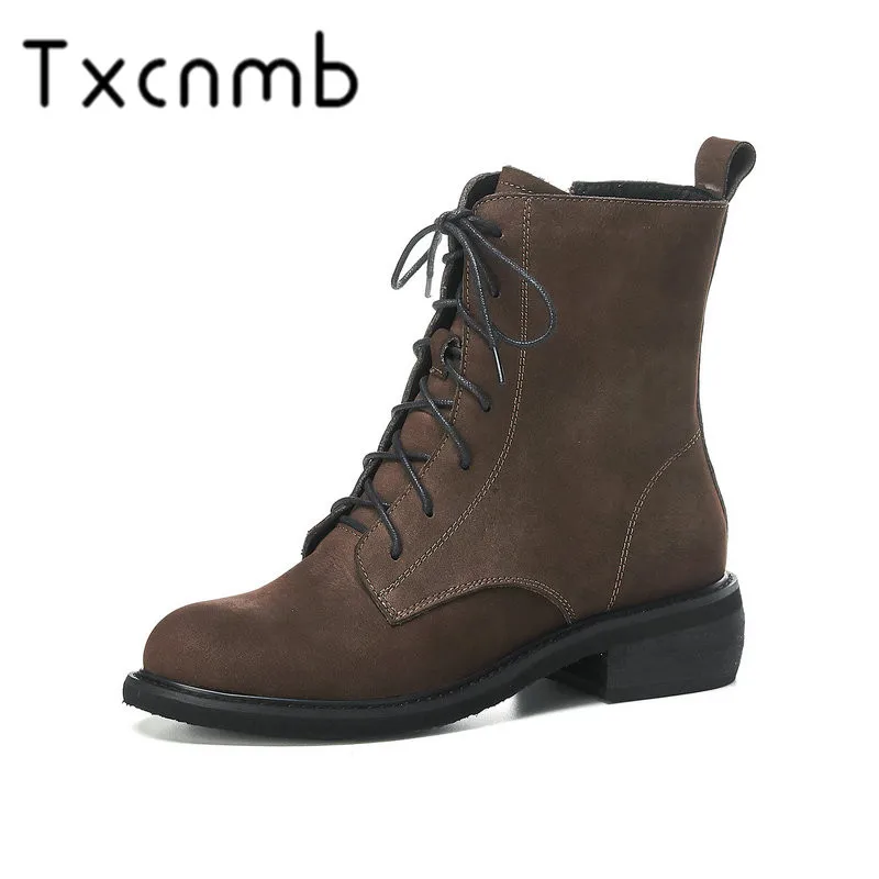 TXCNMB Punk Women Ankle Boots Autumn Winter Quality Genuine Leather Short Boots Lace-up Motorcycle Boots Party Shoes Woman
TXCNMB Punk Women Ankle Boots Autumn Winter Quality Genuine Leather Short Boots Lace-up Motorcycle Boots Party Shoes Woman