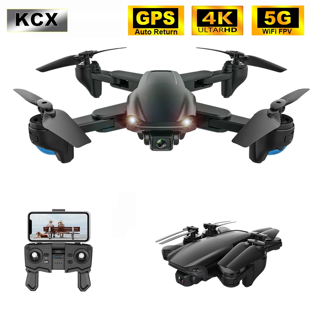 KCX Профессиональный GPS Дрон с разрешением 4K двойной Камера Hd 5G Wi Fi FPV Квадрокоптер