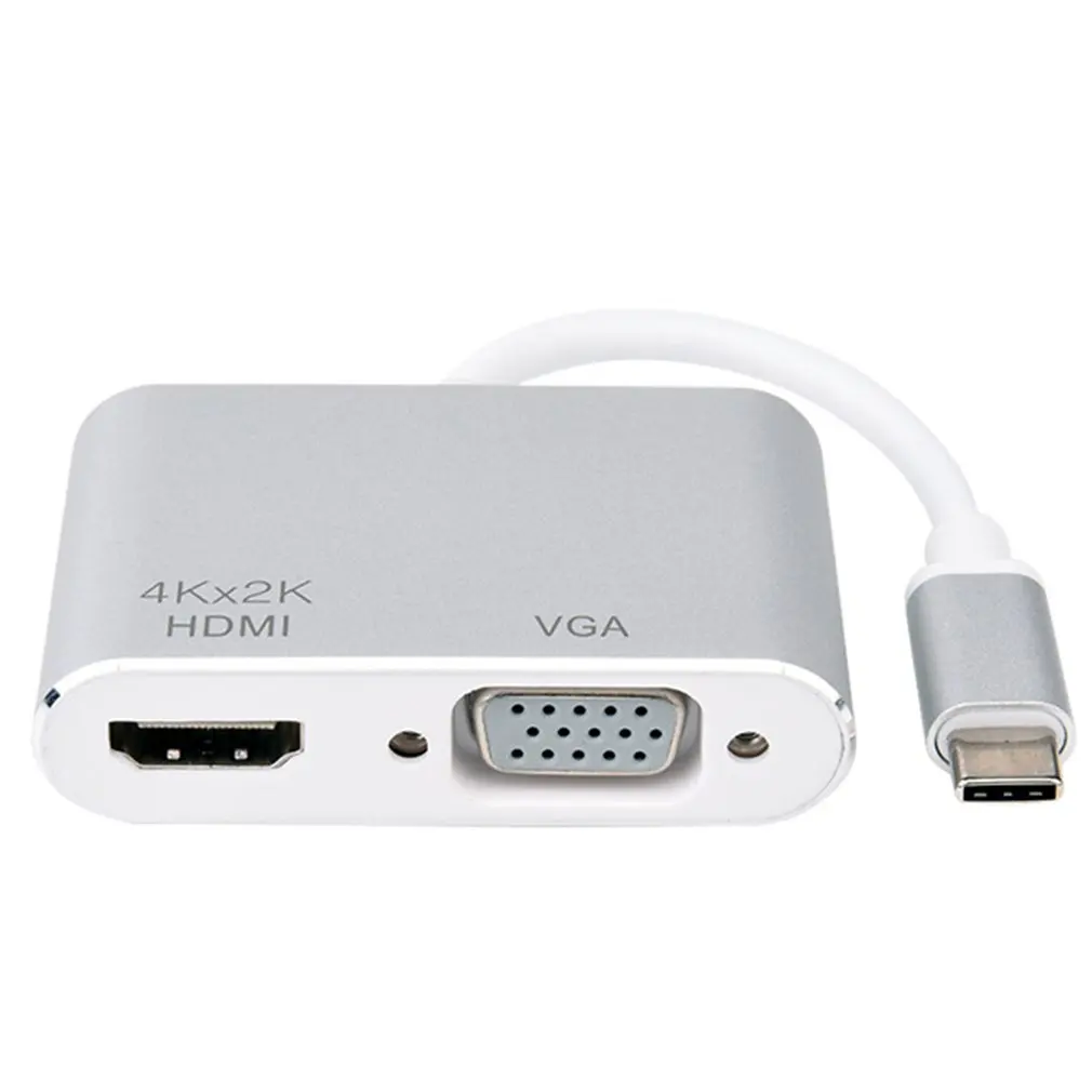 2 in 1Type C to HDMI+VGA Female Video Adapter Aluminium Adapter 4K 1080P Converter For Computer To Projector Connector
2 in 1Type C to HDMI+VGA Female Video Adapter Aluminium Adapter 4K 1080P Converter For Computer To Projector Connector