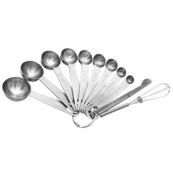 Measuring Spoon Round Measure Cup with Ruler Stir Bar Kitchen Baking Tablespoon Tool Cooking Seasoning Spoon 11Pcs
Measuring Spoon Round Measure Cup with Ruler Stir Bar Kitchen Baking Tablespoon Tool Cooking Seasoning Spoon 11Pcs