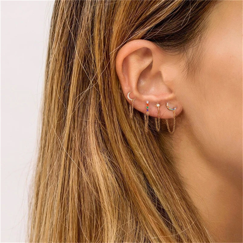 1Pcs 925 Sterling Silver Crystal Earrings For Women Moon Dangle Earrings Cubic Zircon Drop Earrings Ear Line Earings Jewelry C40 
1Pcs 925 Sterling Silver Crystal Earrings For Women Moon Dangle Earrings Cubic Zircon Drop Earrings Ear Line Earings Jewelry C40