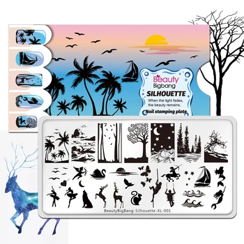 Beautybigbang Stamping Plates New Style Animal Tree Scenery Image Stainless Steel Stencil Nail Art Template Silhouette XL-001
Beautybigbang Stamping Plates New Style Animal Tree Scenery Image Stainless Steel Stencil Nail Art Template Silhouette XL-001