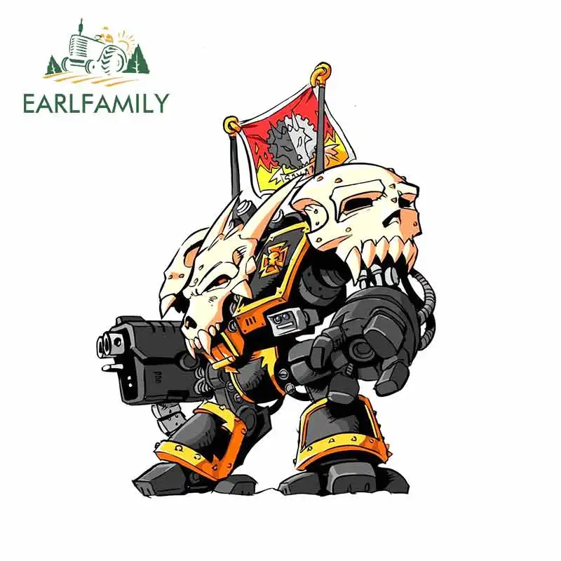 

EARLFAMILY 13cm x 10.3cm Cartoon Mech Warrior Car Stickers Vinyl Waterproof Car Styling JDM SUV RV Personality Decal