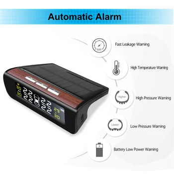 Hot Sale Solar TPMS Smart Car Digital Tyre Pressure Monitor System Tire Security Warning High Temperature Alert External Sensors
Hot Sale Solar TPMS Smart Car Digital Tyre Pressure Monitor System Tire Security Warning High Temperature Alert External Sensors