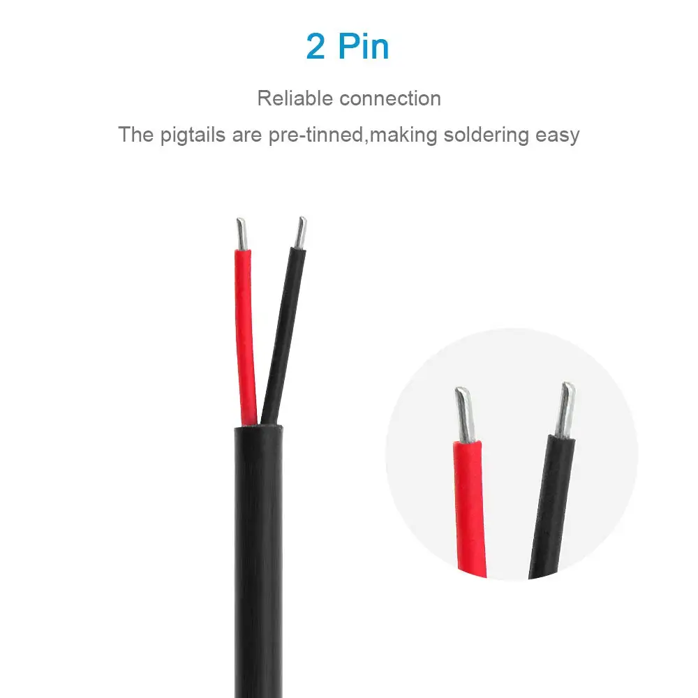 5 Pairs 2 Pin 2 Core DC Power Cable Jack Adapter Connector Male Female Plug LED Connector Waterproof IP65 with 20cm 22AWG 2X 0.3
5 Pairs 2 Pin 2 Core DC Power Cable Jack Adapter Connector Male Female Plug LED Connector Waterproof IP65 with 20cm 22AWG 2X 0.3