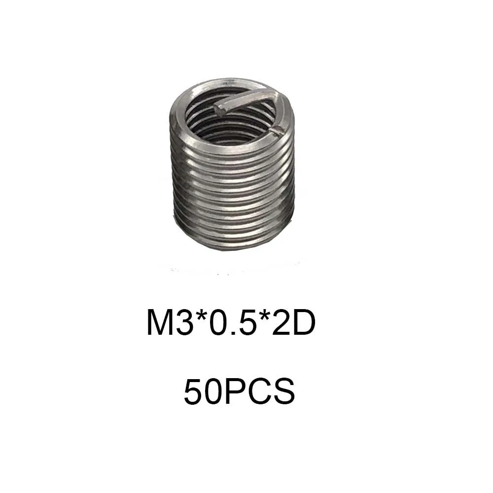 50pcs M3*0.5*2D Silver Thread Repair Insert Kit Set 304 Stainless Steel For Hardware Repair Tools
50pcs M3*0.5*2D Silver Thread Repair Insert Kit Set 304 Stainless Steel For Hardware Repair Tools