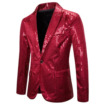 Red Sequin Glitter Blazer Men Night Club Fancy Casual Suit Jacket Coat Male Bright Prom Show Host Stage Clothing European Size
Red Sequin Glitter Blazer Men Night Club Fancy Casual Suit Jacket Coat Male Bright Prom Show Host Stage Clothing European Size