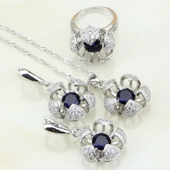 925 Sterling Silver Jewelry Blue Cubic Zirconia White CZ Bridal Jewelry Sets For Women Party Earring/Pendant/Necklace/Ring 3PCS
925 Sterling Silver Jewelry Blue Cubic Zirconia White CZ Bridal Jewelry Sets For Women Party Earring/Pendant/Necklace/Ring 3PCS