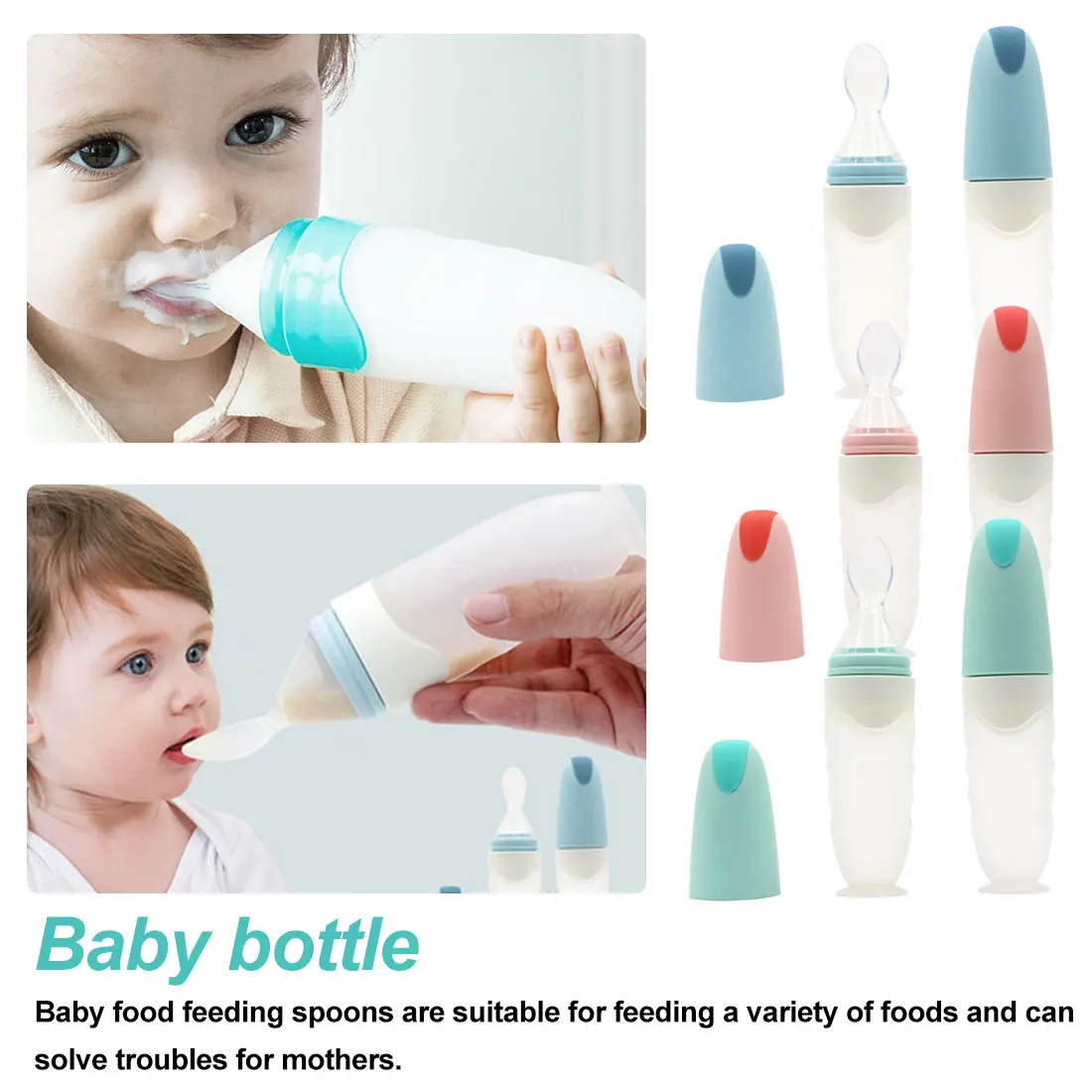 Safe Newborn Baby Feeding Bottle Toddler Silicone Squeeze Feeding Spoon Milk Cereal Bottle Baby Training Feeder Food Supplement
Safe Newborn Baby Feeding Bottle Toddler Silicone Squeeze Feeding Spoon Milk Cereal Bottle Baby Training Feeder Food Supplement