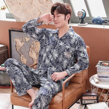 Mens Pajamas Cotton Home Clothing Long Sleeve Pants Pajama Cardigan Lapel Breathable Sleepwear Casual Comfy Nightpwear
Mens Pajamas Cotton Home Clothing Long Sleeve Pants Pajama Cardigan Lapel Breathable Sleepwear Casual Comfy Nightpwear