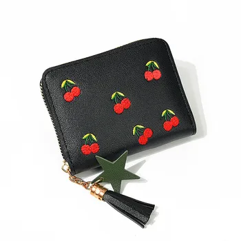 Fashion Women Wallet Small Short Wallets Tassel PU Leather Cherry Embroidered Girls Coin Purse Card Holders Lady Mini Money Bag
Fashion Women Wallet Small Short Wallets Tassel PU Leather Cherry Embroidered Girls Coin Purse Card Holders Lady Mini Money Bag