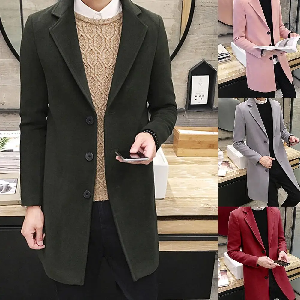 Plus Size Men Solid Color Long Sleeve Lapel Collar Buttons Woolen Trench Coat HOT SALES
Plus Size Men Solid Color Long Sleeve Lapel Collar Buttons Woolen Trench Coat HOT SALES