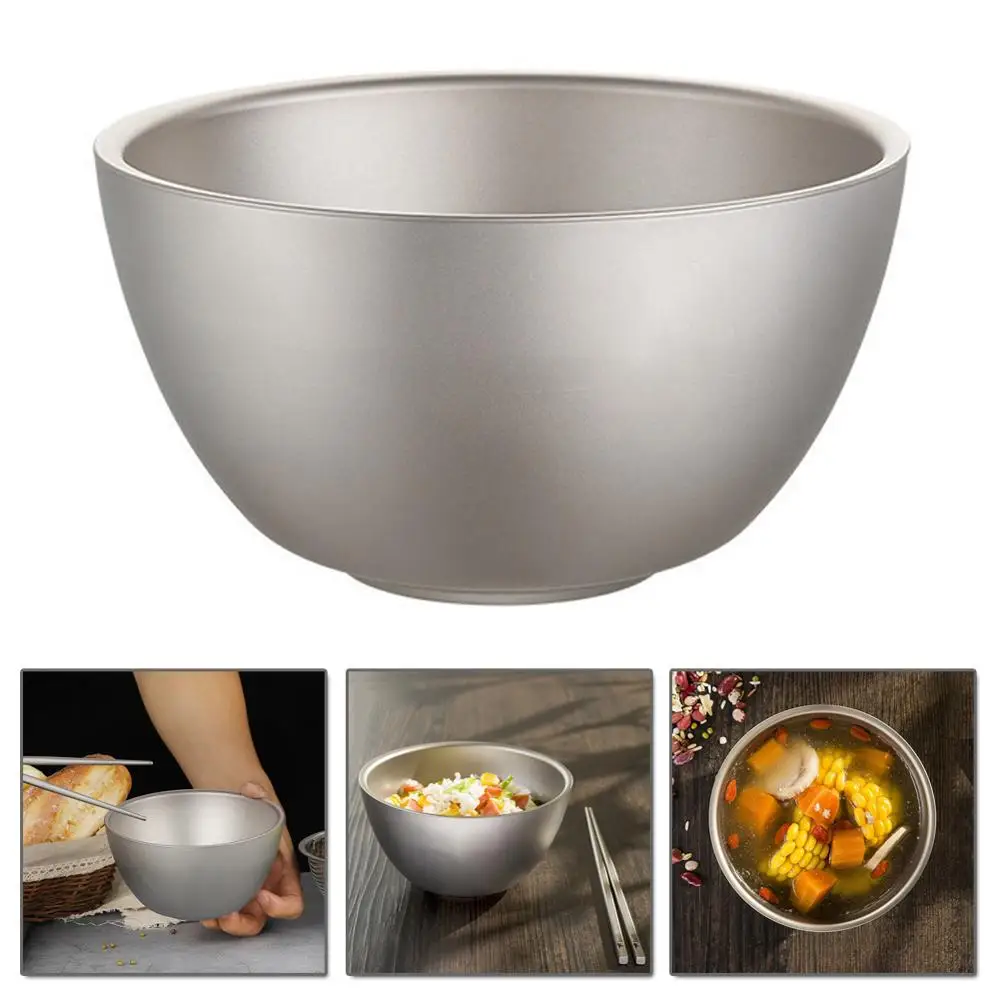 Pure Titanium Double Insulation Rice Bowl 550ml Children's Anti-scald and Drop-proof Portable Small Bowl Healthy Tableware
Pure Titanium Double Insulation Rice Bowl 550ml Children's Anti-scald and Drop-proof Portable Small Bowl Healthy Tableware
