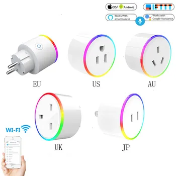 EU US UK AU Wifi Smart Home Outlet Plug Socket Tuya APP Voice Remote Control RGB Wireless Power Socket Support Alexa Google Home
EU US UK AU Wifi Smart Home Outlet Plug Socket Tuya APP Voice Remote Control RGB Wireless Power Socket Support Alexa Google Home
