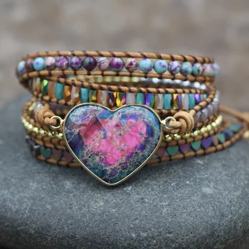 Vintage Bohemian Multilayer Natural Stone Heart Lovers Bracelet Trendy 2020 Handmade Winding Bangles Fashion Jewelry Good Friend
Vintage Bohemian Multilayer Natural Stone Heart Lovers Bracelet Trendy 2020 Handmade Winding Bangles Fashion Jewelry Good Friend