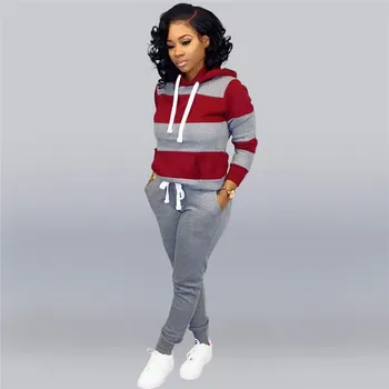 Autumn Womens Hooded Tracksuits Casual Female Striped Printed Sports Set Fashion Designer Ladies 2Pcs Set
Autumn Womens Hooded Tracksuits Casual Female Striped Printed Sports Set Fashion Designer Ladies 2Pcs Set