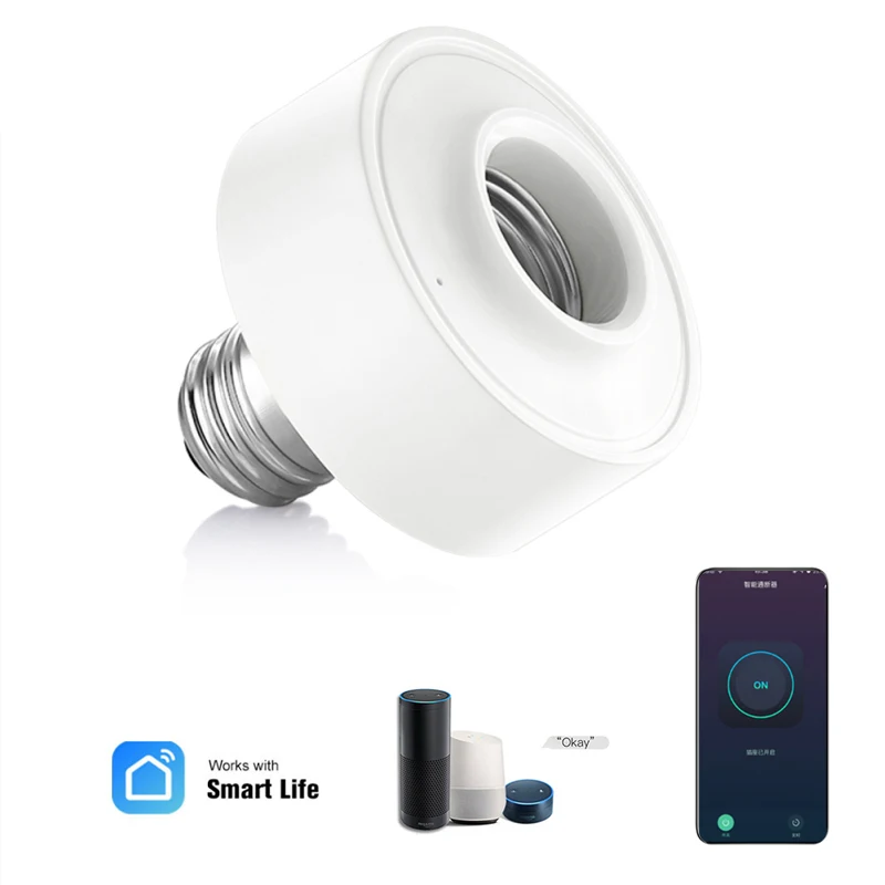 New E27 WiFi Smart Light Bulb Socket Adapter APP control Lamp Holder Smart Home Compatible with Amazon Alexa Google Home
New E27 WiFi Smart Light Bulb Socket Adapter APP control Lamp Holder Smart Home Compatible with Amazon Alexa Google Home