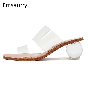 Transparent PVC High Heel Slippers Women Square Toe Clear Crystal Ball Heel Strange Heel 2020 Summer Beach Shoes Woman
Transparent PVC High Heel Slippers Women Square Toe Clear Crystal Ball Heel Strange Heel 2020 Summer Beach Shoes Woman