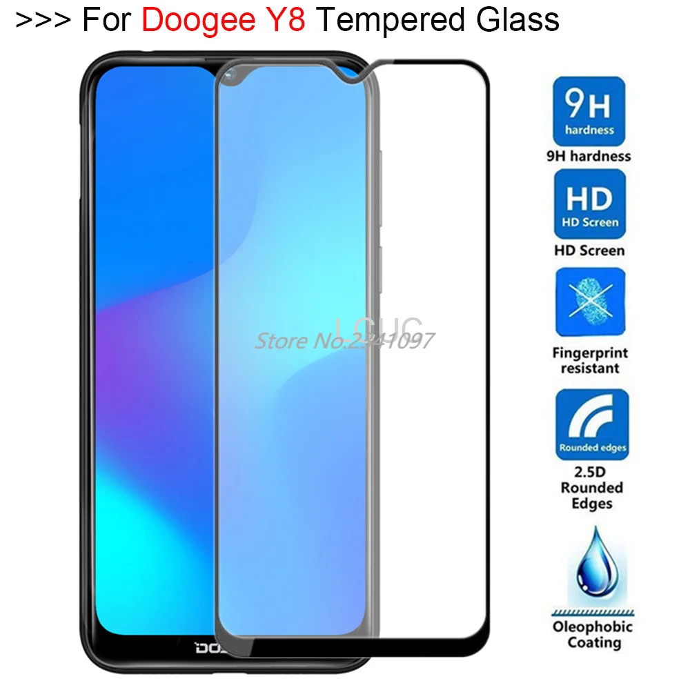 9H 5D Full Cover Tempered Glass For Doogee y8 HD Screen Protector 6.1 Inch full Glue Protective Film | Мобильные телефоны и