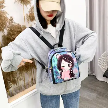 Ladies Fashion Backpacks Cartoon Doll Printing Sequins Splicing Student Bags Casual Large Capacity Zipper Rucksack Bags
Ladies Fashion Backpacks Cartoon Doll Printing Sequins Splicing Student Bags Casual Large Capacity Zipper Rucksack Bags