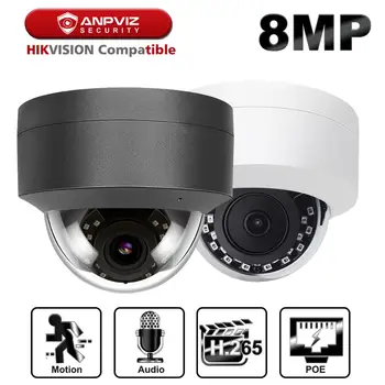Hikvision Compatible Anpviz 4K 8MP Dome POE IP Camera Security Camera Outdoor Built-in Microphone Audio Onvif IP66 30m IR 
Hikvision Compatible Anpviz 4K 8MP Dome POE IP Camera Security Camera Outdoor Built-in Microphone Audio Onvif IP66 30m IR