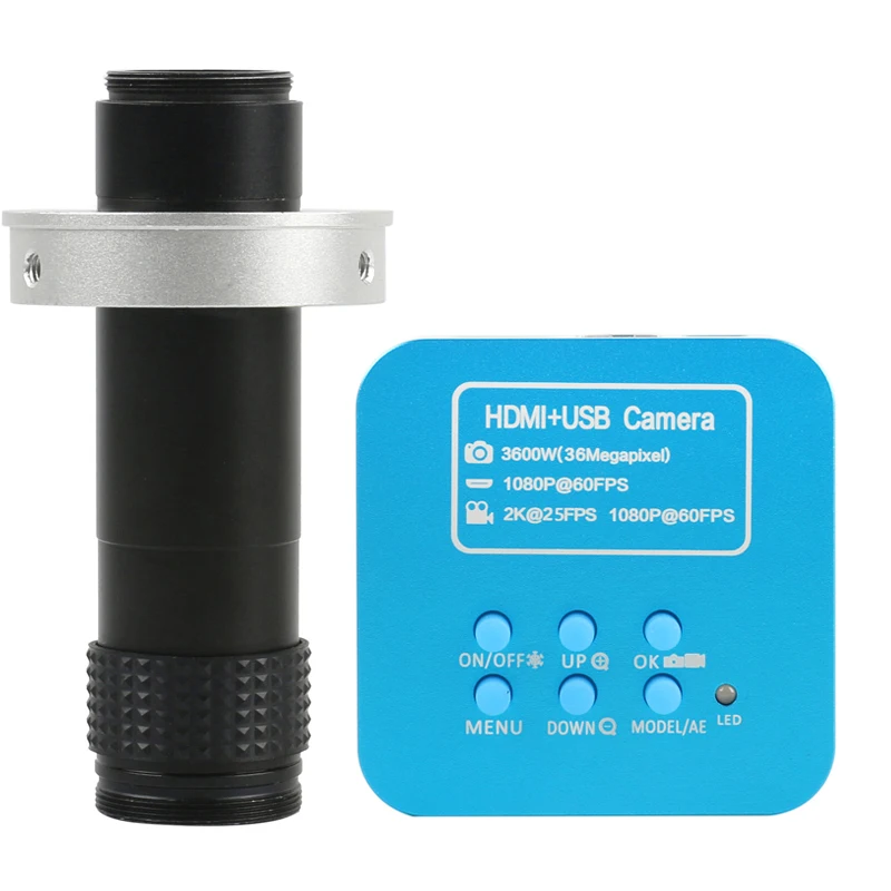 36MP 1080P Industrial Digital Microscope Camera 4K HDMI USB Output Video +1-100X Zoom C-mount Lens For Phone Repair | Инструменты