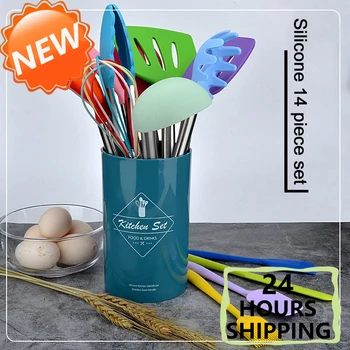 14PCS Silicone Kitchenware Set Heat Resistant Non-Stick Pan Kitchen Cooking Stainless Steel Baking Set With Storage Box Tools
14PCS Silicone Kitchenware Set Heat Resistant Non-Stick Pan Kitchen Cooking Stainless Steel Baking Set With Storage Box Tools