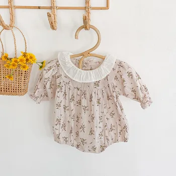 Roupa Infantil Menina Baby Girls Long Sleeve Rompers Apring Autumn Large Lapel Fashion Jumpsuit Full Of Flowers Print Clothes
Roupa Infantil Menina Baby Girls Long Sleeve Rompers Apring Autumn Large Lapel Fashion Jumpsuit Full Of Flowers Print Clothes