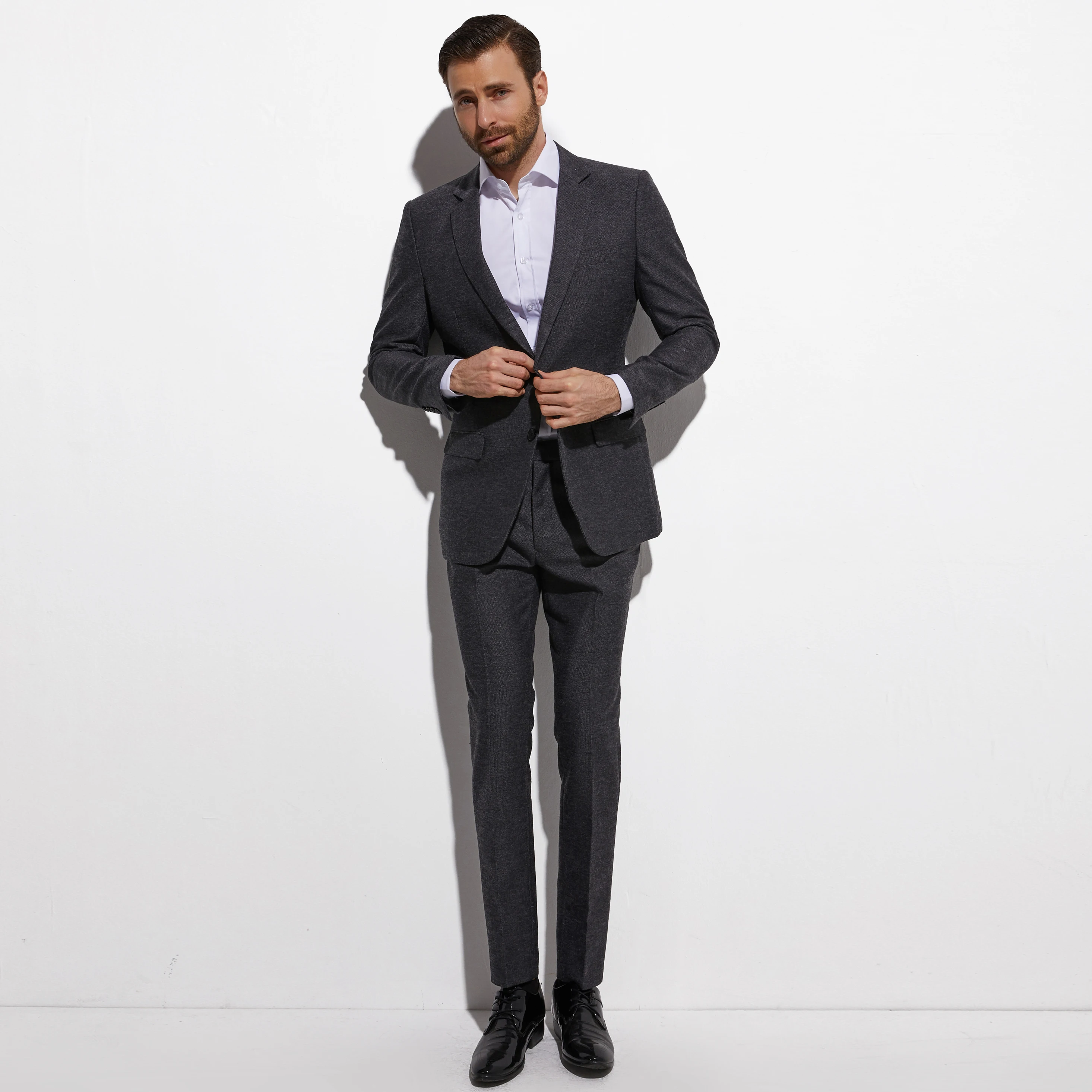 2020 Warm Charcoal Grey Subtle Stripe Brushed Wool Blend Suits For Winter Custom Made Slim Fit Warm Suits For Winter,Heavy Wool
2020 Warm Charcoal Grey Subtle Stripe Brushed Wool Blend Suits For Winter Custom Made Slim Fit Warm Suits For Winter,Heavy Wool