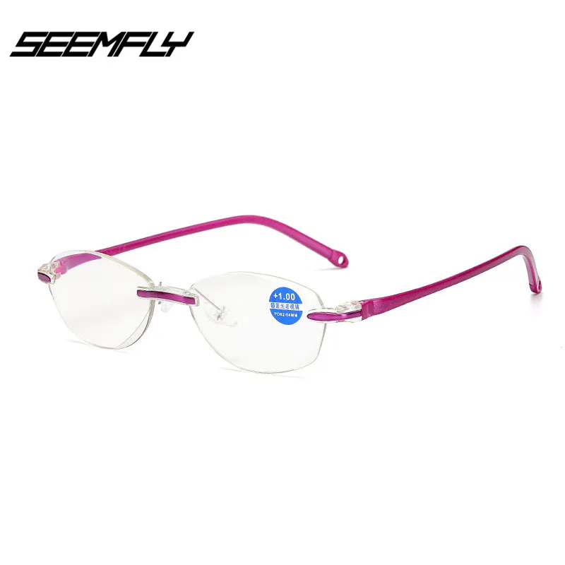 SEEMFLY black Anti Blue Light Frameless Reading Glasses Women Men Presbyopic Eyeglass Male Rimless plastic clear Eyewear unisex
SEEMFLY black Anti Blue Light Frameless Reading Glasses Women Men Presbyopic Eyeglass Male Rimless plastic clear Eyewear unisex