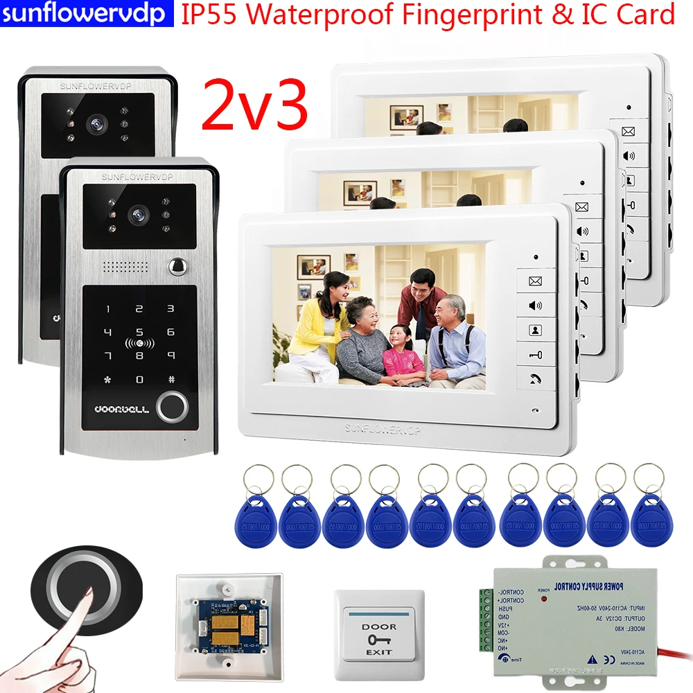 Video Call With Monitors Fingerprint IC Code IP55 Waterproof 7 inches Color Video Intercom With Screen With Electronic Door Lock
Video Call With Monitors Fingerprint IC Code IP55 Waterproof 7 inches Color Video Intercom With Screen With Electronic Door Lock